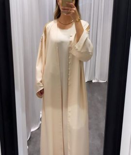 3-delige Abaya Champagne