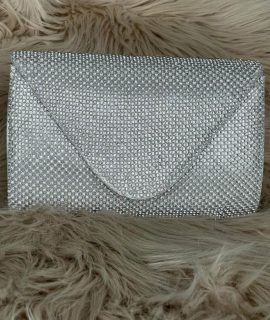 Clutch Met Strass Steentjes Zilver