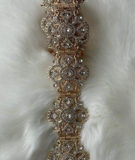Verstelbare Goudkleurige Riem Met Strass Steentjes