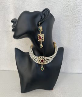 Rode Parel Choker Set